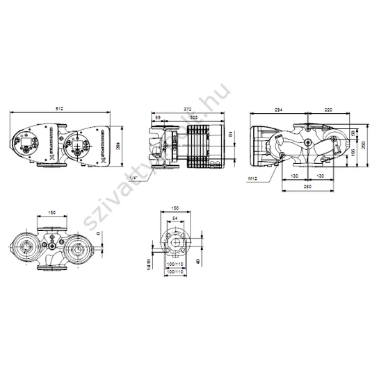 Grundfos MAGNA3 D 40-180 F 250 1x230V PN6/10